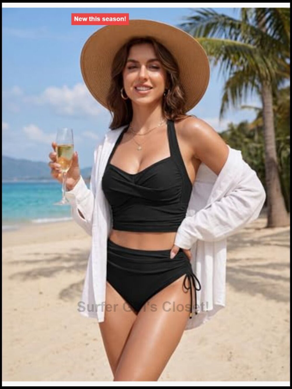 High Waisted Bikini Set Tummy Control Swimwear Two Piece Modest Bathing Suits - Picture 3 of 7
